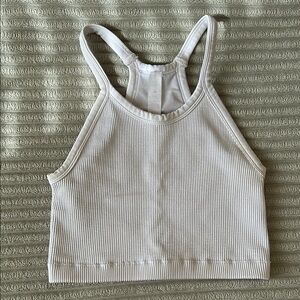 Balance Athletica White Ribbed Tank Top